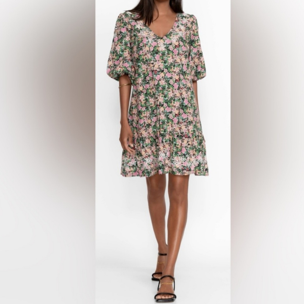 Johnny Was Floral Rebekah Poplin Mini Dress NEW